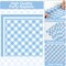 100PCS Baby Shower Checkered Tableware Set - Serves 25 (Blue and White Gingham)
